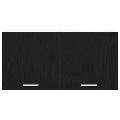 Hangkast Riga Zwart Eiken 80 x 31 x 40 cm Bewerkt hout