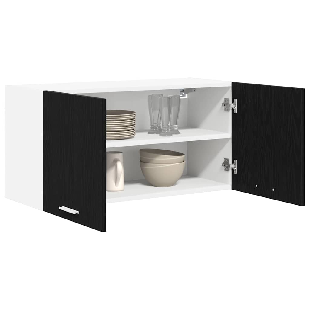 Hangkast Riga Zwart Eiken 80 x 31 x 40 cm Bewerkt hout