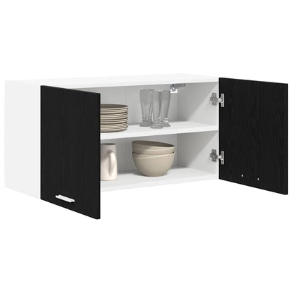 Hangkast Riga Zwart Eiken 80 x 31 x 40 cm Bewerkt hout
