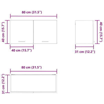 Hangkast met opslag Sonoma Eiken 80 x 31 x 40 cm Bewerkt hout