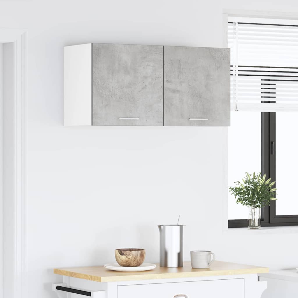 Hangkast Riga Beton Grijs 80 x 31 x 40 cm Bewerkt hout