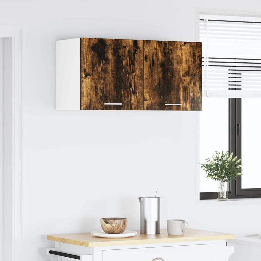 Hangkast Riga Gerookt eiken 80 x 31 x 40 cm Bewerkt hout