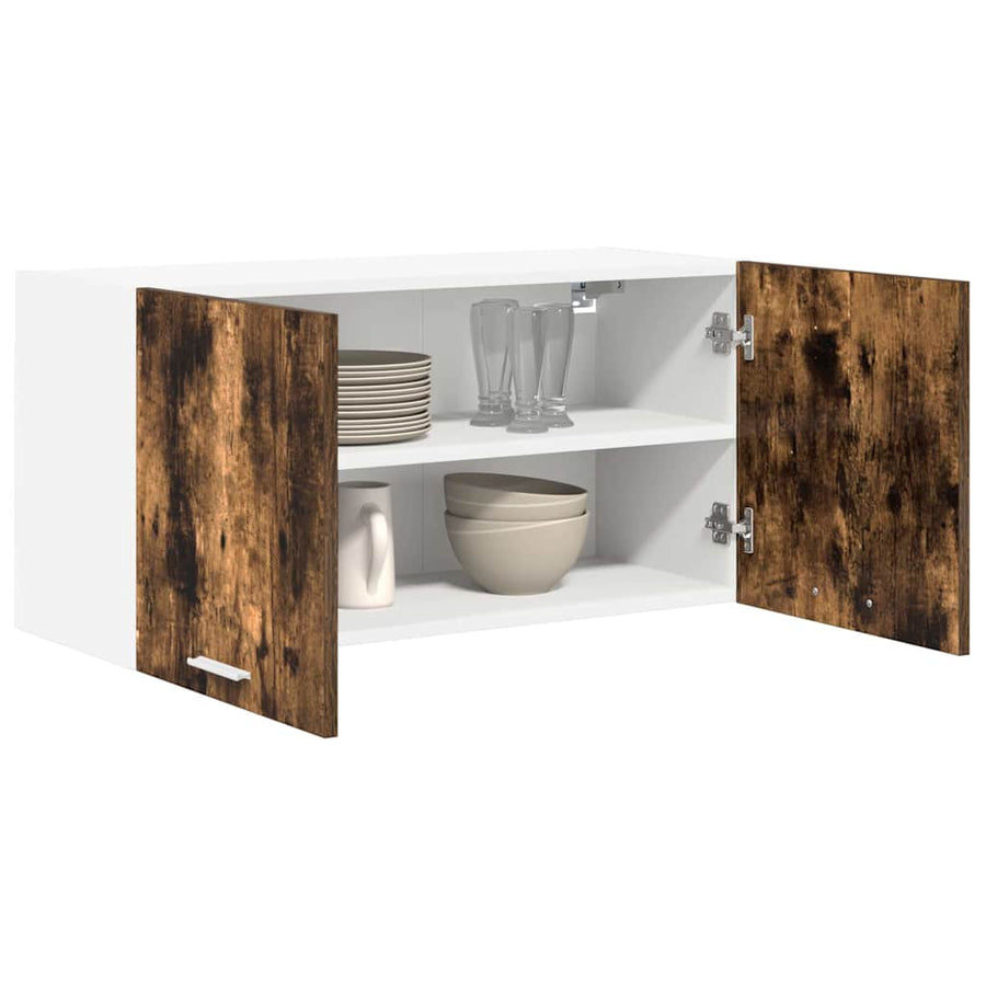 Hangkast Riga Gerookt eiken 80 x 31 x 40 cm Bewerkt hout