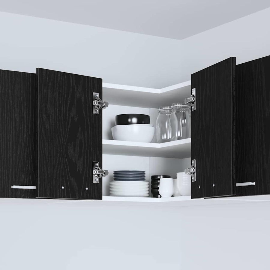 Hangkast Riga Zwarte Eik en Wit 57 x 57 x 40 cm Bewerkt hout