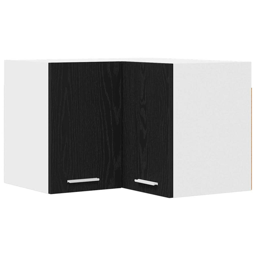 Hangkast Riga Zwarte Eik en Wit 57 x 57 x 40 cm Bewerkt hout