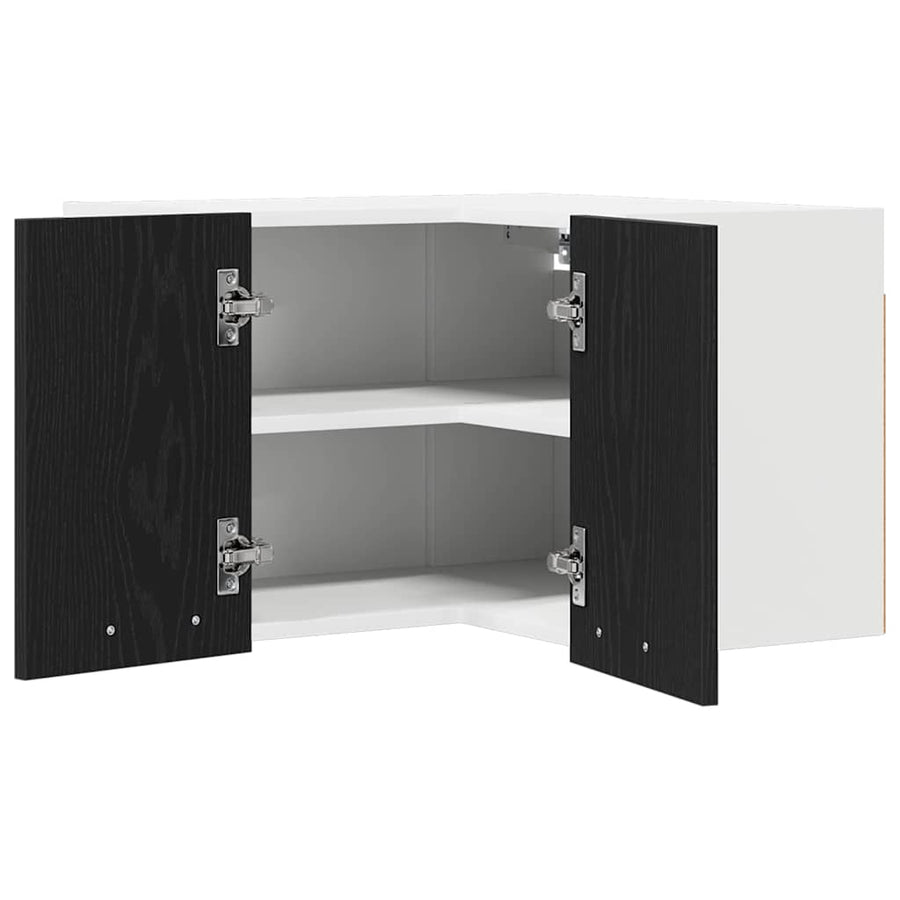 Hangkast Riga Zwarte Eik en Wit 57 x 57 x 40 cm Bewerkt hout