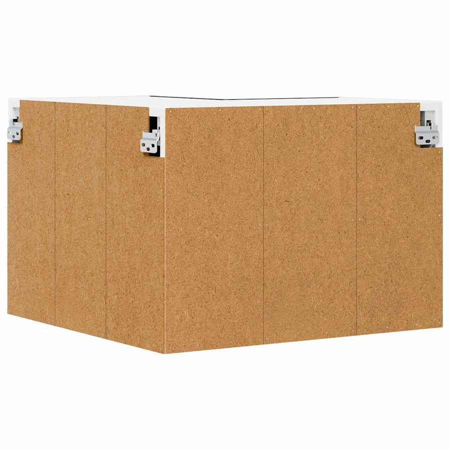 Hangkast Riga Zwarte Eik en Wit 57 x 57 x 40 cm Bewerkt hout