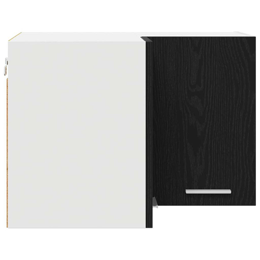 Hangkast Riga Zwarte Eik en Wit 57 x 57 x 40 cm Bewerkt hout