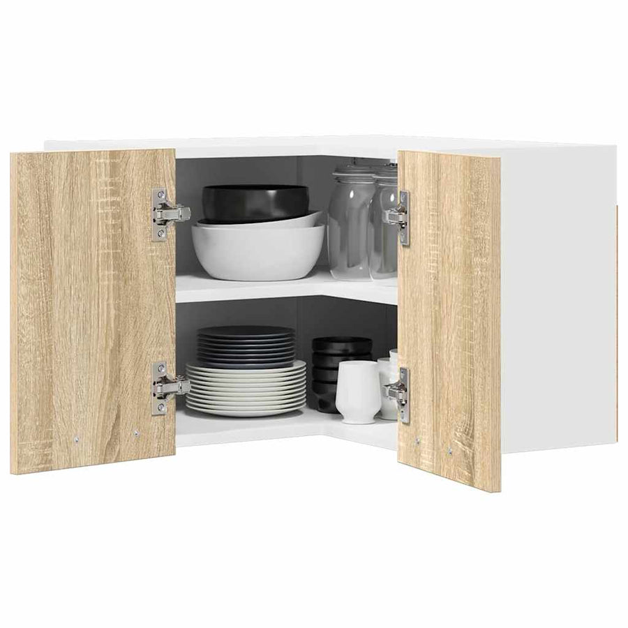 Hangkast Riga Sonoma Eik en Wit 57 x 57 x 40 cm Bewerkt hout