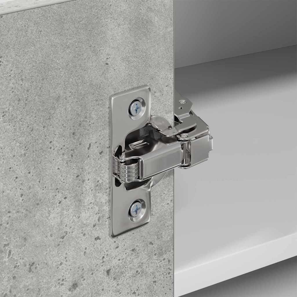 Hangkast Riga Beton Grijs en Wit 57 x 57 x 40 cm Bewerkt hout