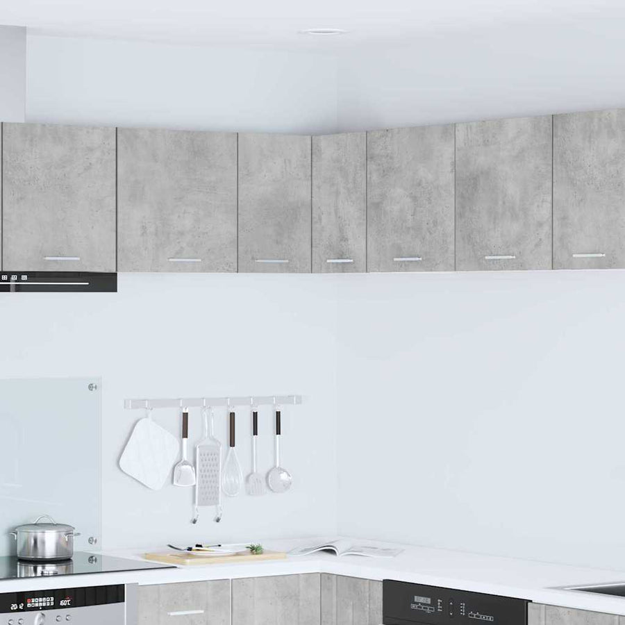 Hangkast Riga Beton Grijs en Wit 57 x 57 x 40 cm Bewerkt hout