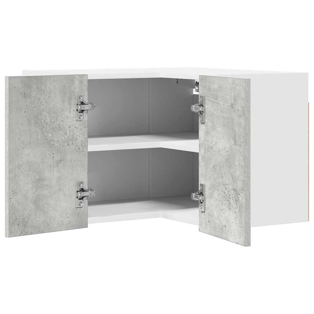 Hangkast Riga Beton Grijs en Wit 57 x 57 x 40 cm Bewerkt hout