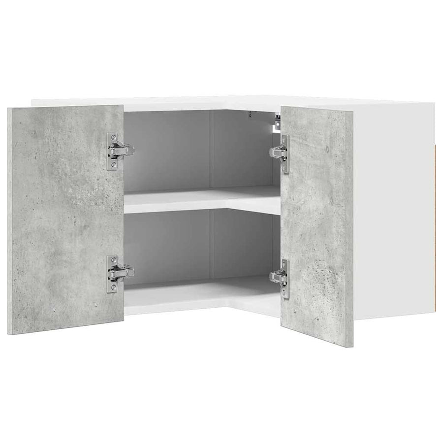 Hangkast Riga Beton Grijs en Wit 57 x 57 x 40 cm Bewerkt hout