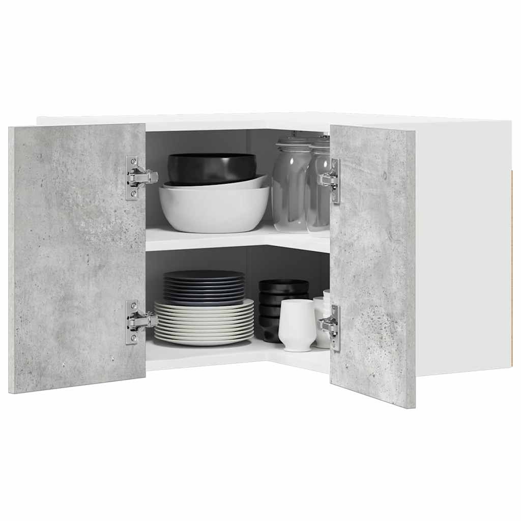 Hangkast Riga Beton Grijs en Wit 57 x 57 x 40 cm Bewerkt hout