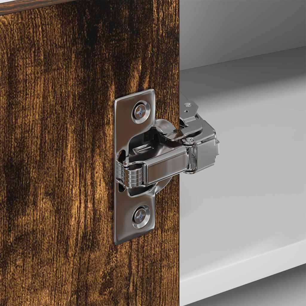 Hangkast Riga Gerookte Eik en Wit 57 x 57 x 40 cm Bewerkt hout
