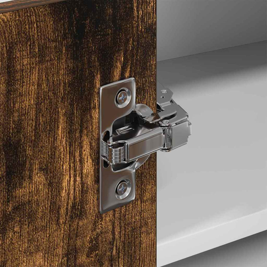 Hangkast Riga Gerookte Eik en Wit 57 x 57 x 40 cm Bewerkt hout