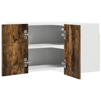 Hangkast Riga Gerookte Eik en Wit 57 x 57 x 40 cm Bewerkt hout