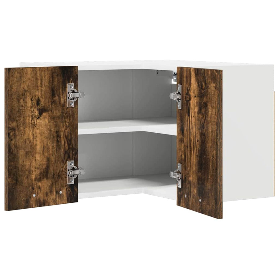 Hangkast Riga Gerookte Eik en Wit 57 x 57 x 40 cm Bewerkt hout