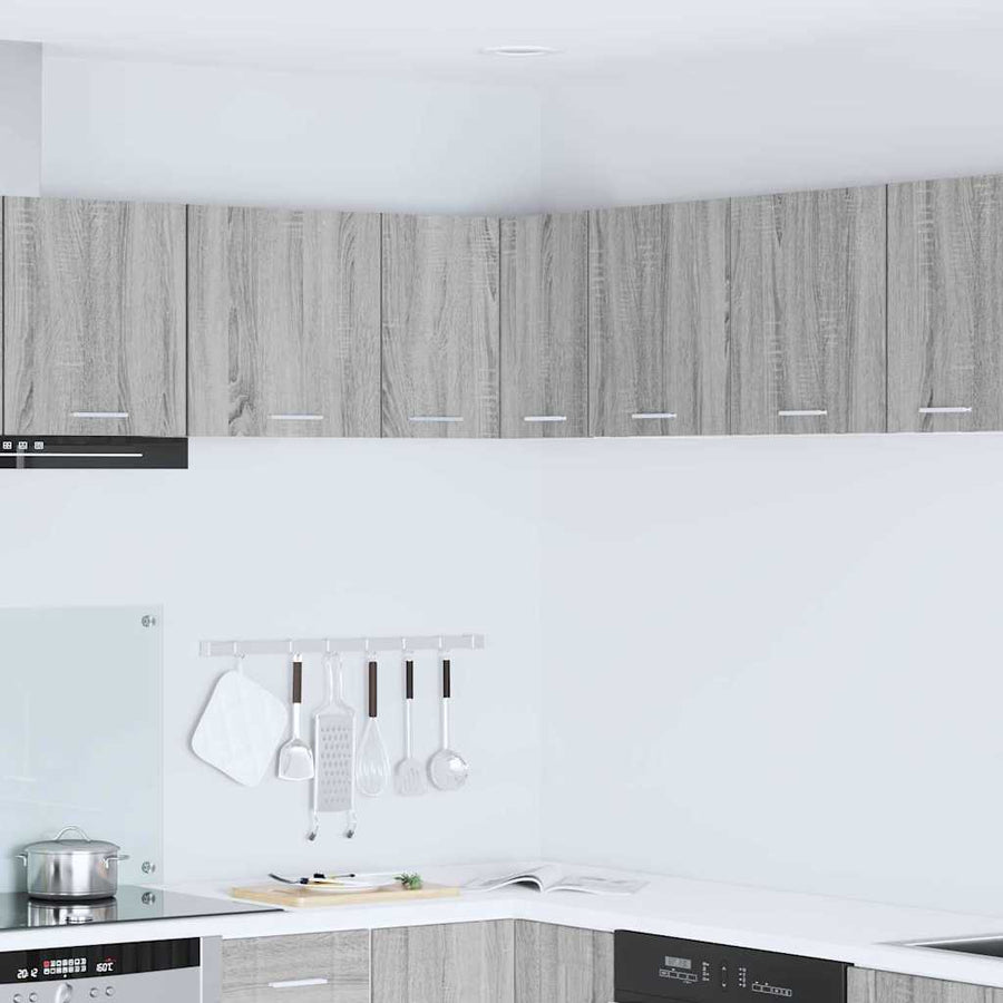 Hangkast Riga Grijs Sonoma en Wit 57 x 57 x 40 cm Bewerkt hout