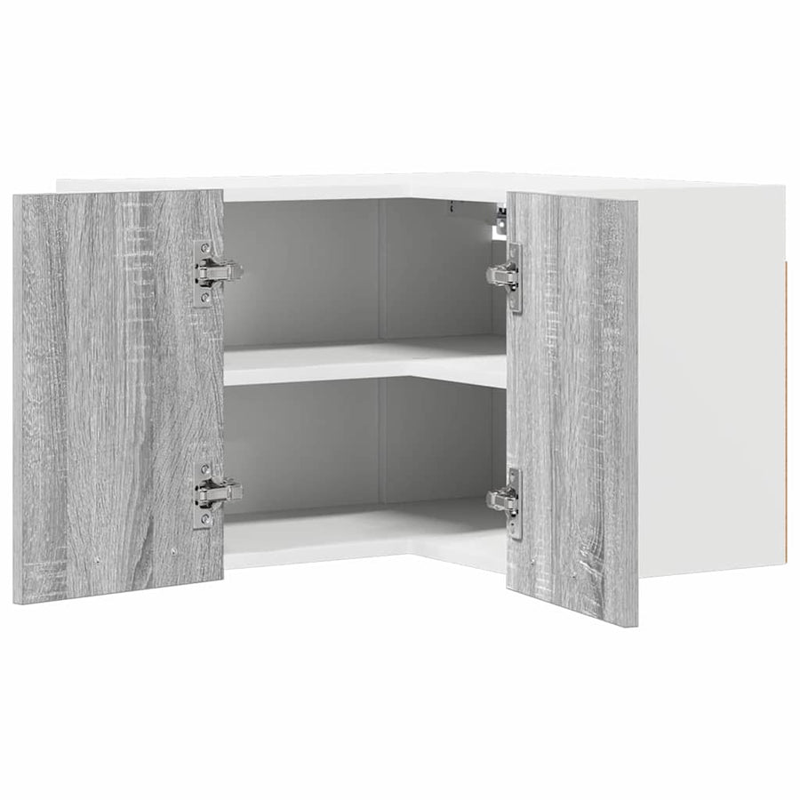 Hangkast Riga Grijs Sonoma en Wit 57 x 57 x 40 cm Bewerkt hout