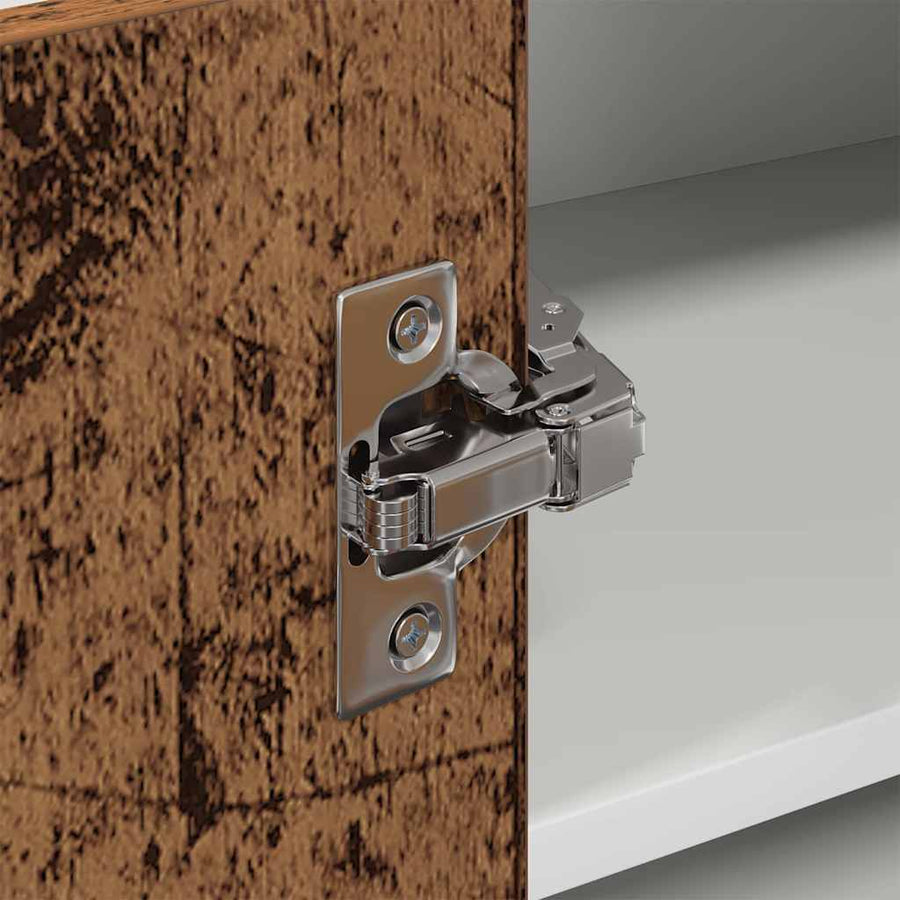 Hangkast Riga Oude Hout en Wit 57 x 57 x 40 cm Bewerkt hout