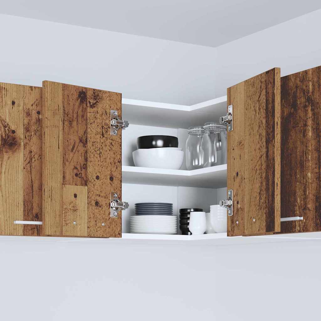 Hangkast Riga Oude Hout en Wit 57 x 57 x 40 cm Bewerkt hout
