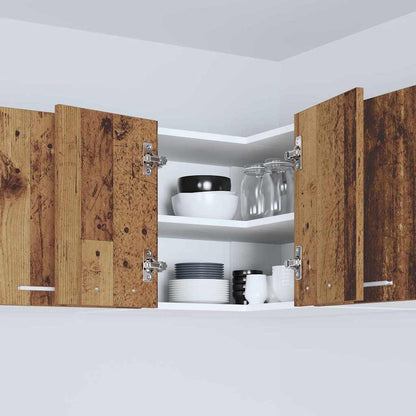 Hangkast Riga Oude Hout en Wit 57 x 57 x 40 cm Bewerkt hout