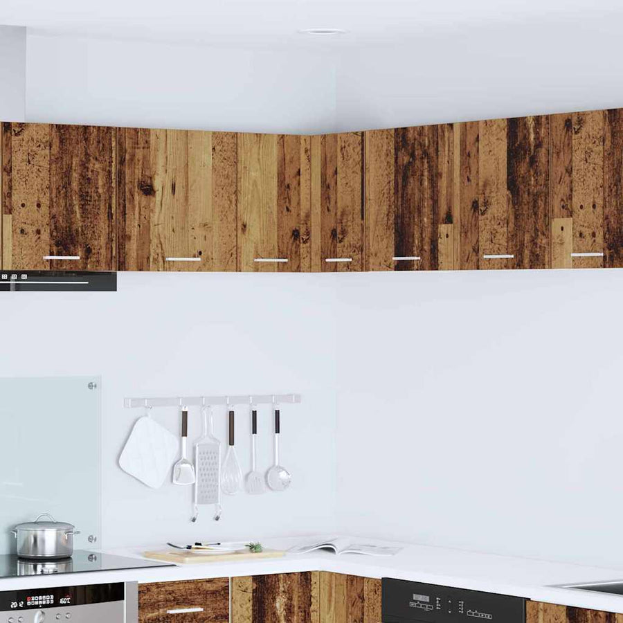 Hangkast Riga Oude Hout en Wit 57 x 57 x 40 cm Bewerkt hout