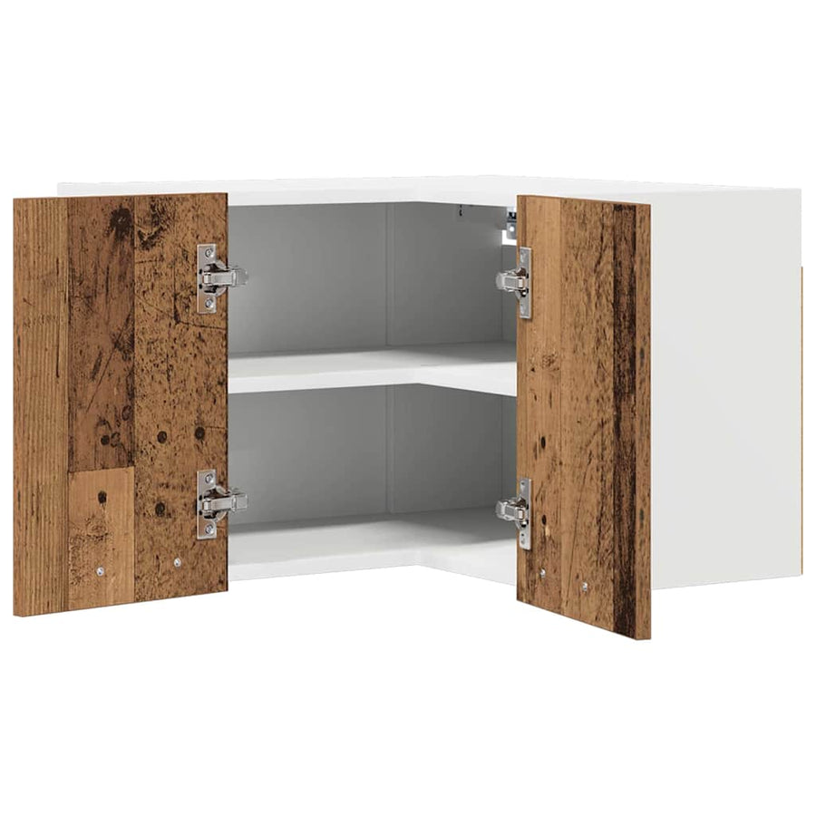 Hangkast Riga Oude Hout en Wit 57 x 57 x 40 cm Bewerkt hout