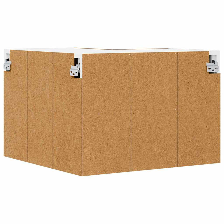 Hangkast Riga Oude Hout en Wit 57 x 57 x 40 cm Bewerkt hout