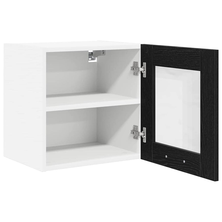 Hangkast Riga 2 pcs Zwart Eiken 40 x 31 x 40 cm Bewerkt hout