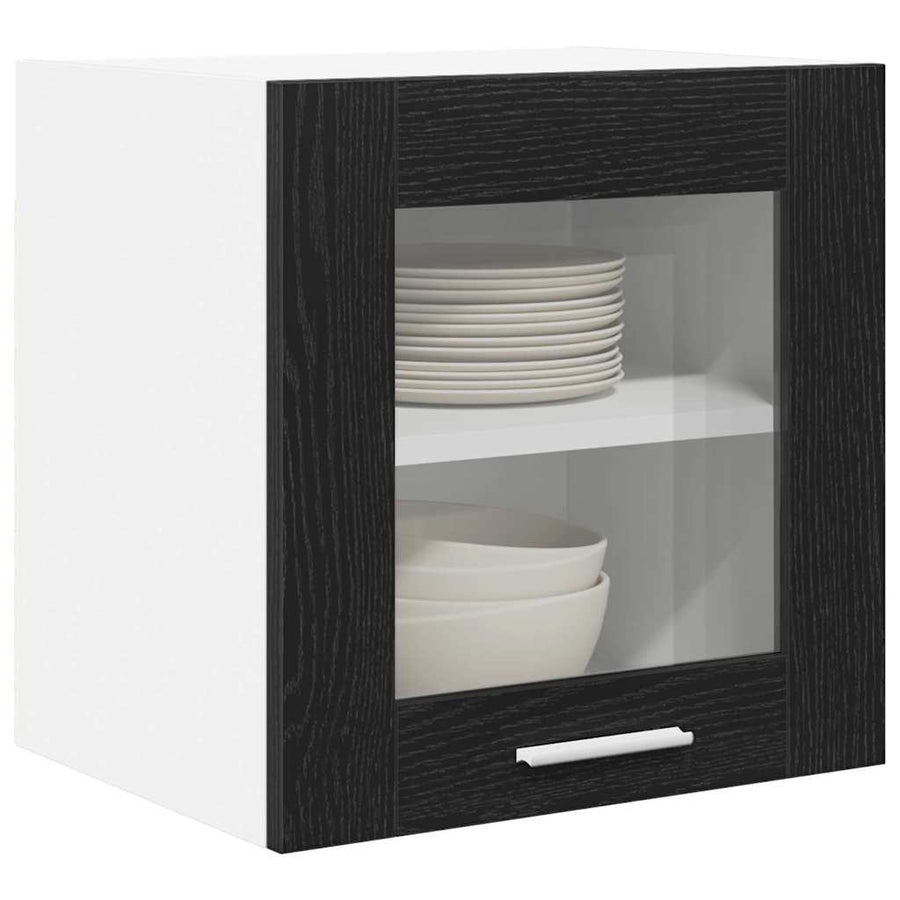 Hangkast Riga 2 pcs Zwart Eiken 40 x 31 x 40 cm Bewerkt hout