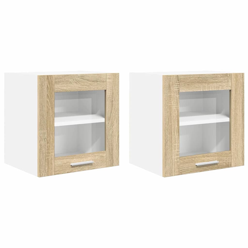 Hangkast Riga 2 pcs Sonoma Eiken 40 x 31 x 40 cm Bewerkt hout