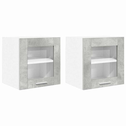 Hangkast Riga 2 pcs Beton Grijs 40 x 31 x 40 cm Bewerkt hout