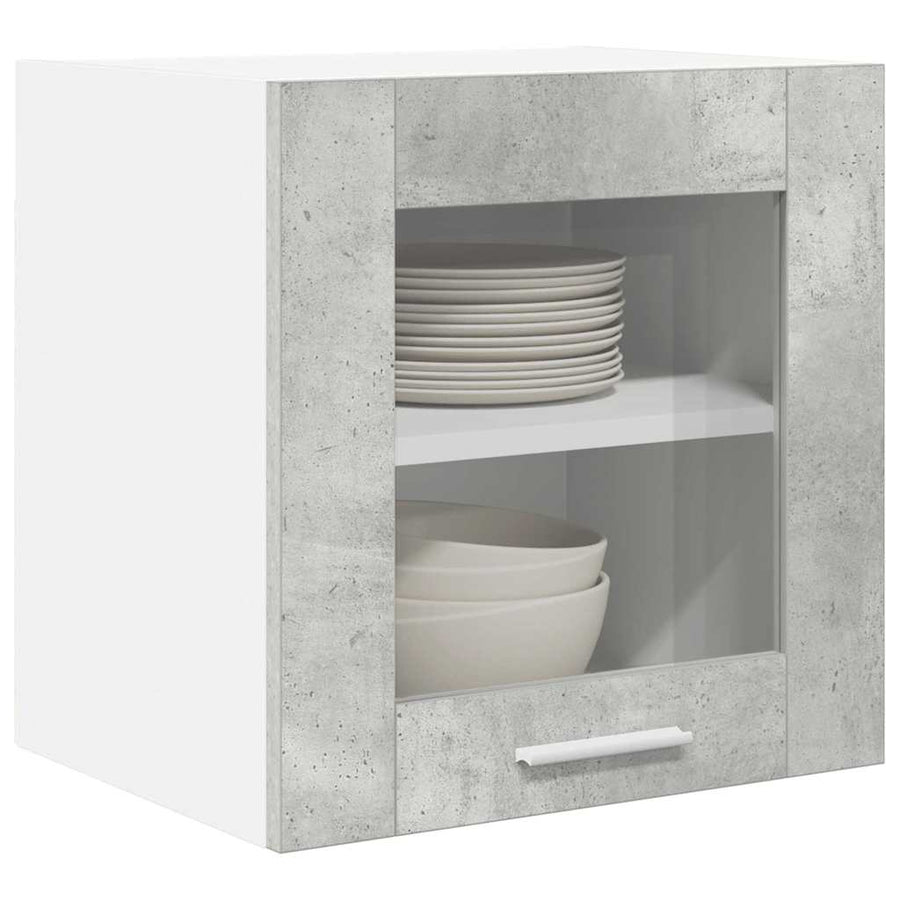 Hangkast Riga 2 pcs Beton Grijs 40 x 31 x 40 cm Bewerkt hout