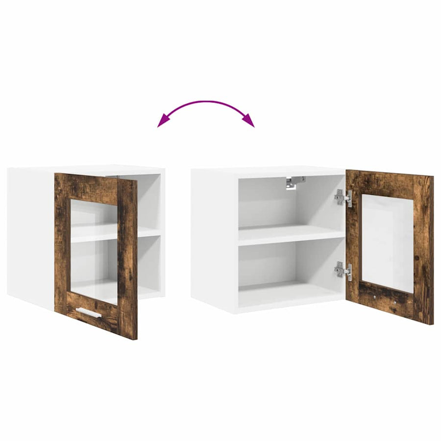 Hangkast Riga Gerookt eiken 40 x 31 x 40 cm Bewerkt hout