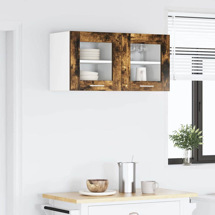 Hangkast Riga 2 pcs Gerookt eiken 40 x 31 x 40 cm Bewerkt hout