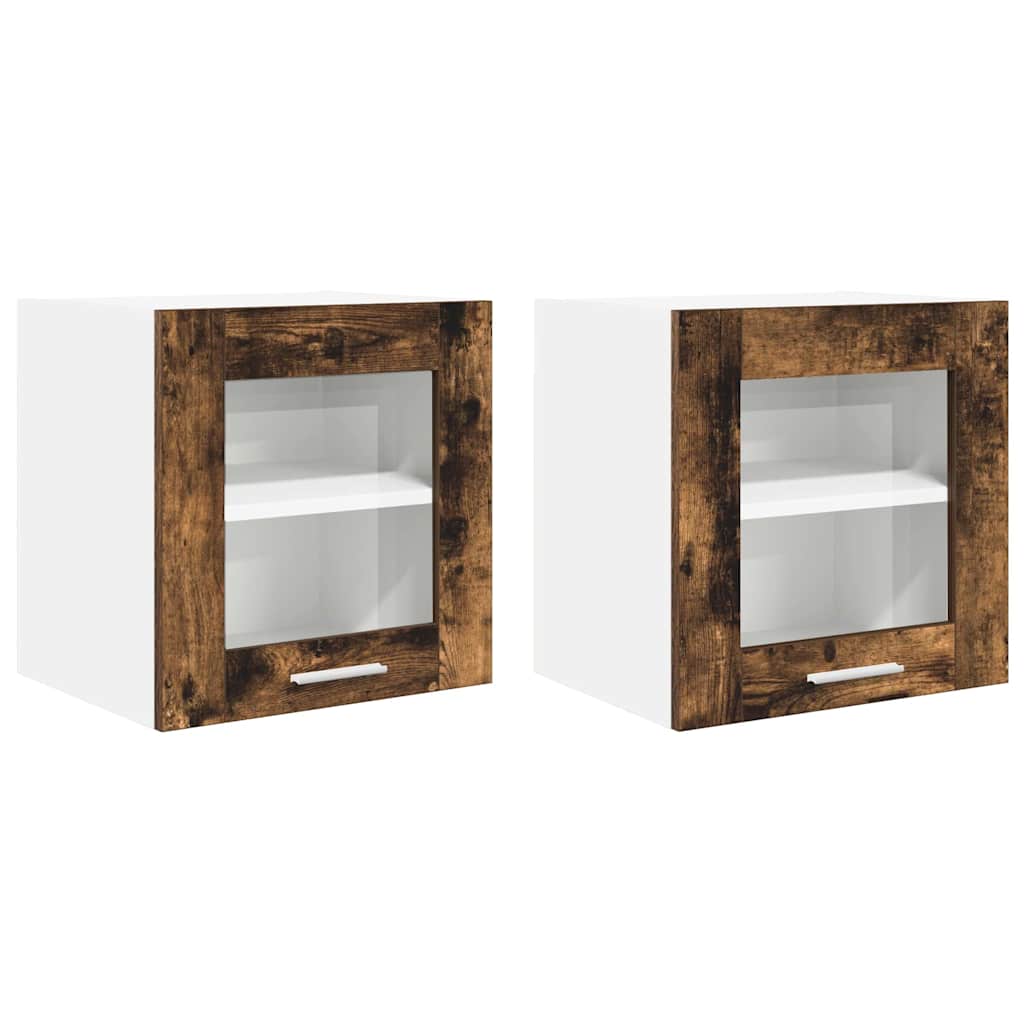 Hangkast Riga 2 pcs Gerookt eiken 40 x 31 x 40 cm Bewerkt hout