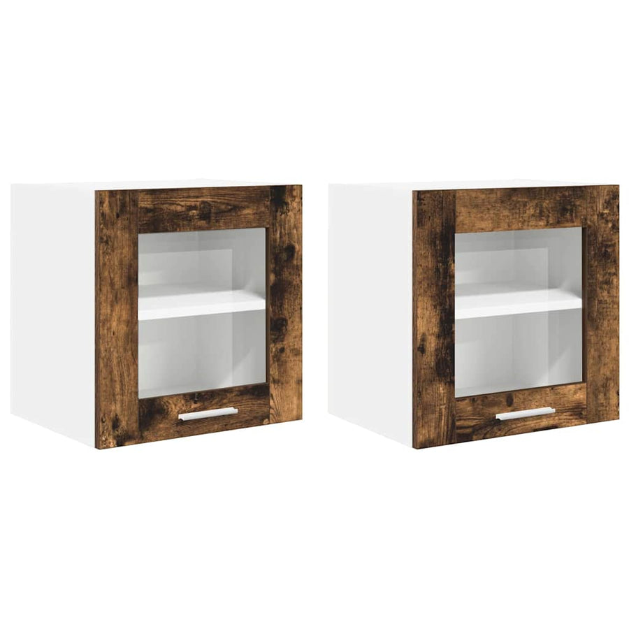 Hangkast Riga 2 pcs Gerookt eiken 40 x 31 x 40 cm Bewerkt hout