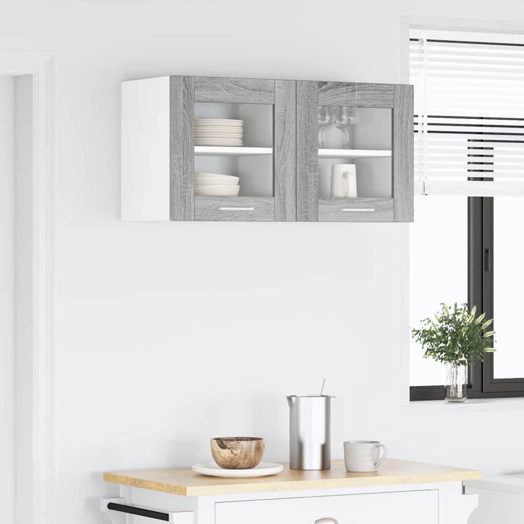 Hangkast Riga 2 pcs Grijs Sonoma 40 x 31 x 40 cm Bewerkt hout