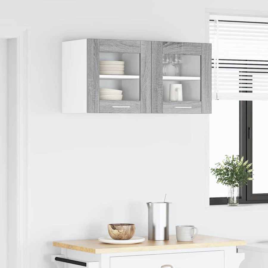 Hangkast Riga 2 pcs Grijs Sonoma 40 x 31 x 40 cm Bewerkt hout