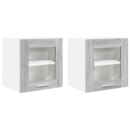Hangkast Riga 2 pcs Grijs Sonoma 40 x 31 x 40 cm Bewerkt hout