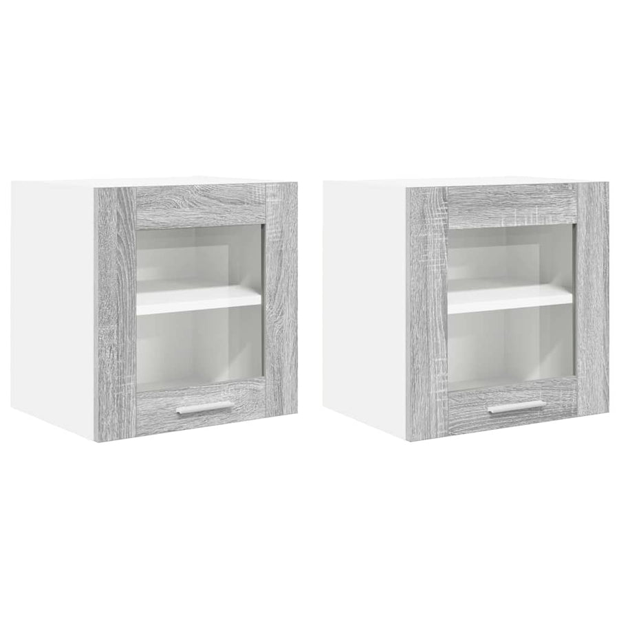 Hangkast Riga 2 pcs Grijs Sonoma 40 x 31 x 40 cm Bewerkt hout