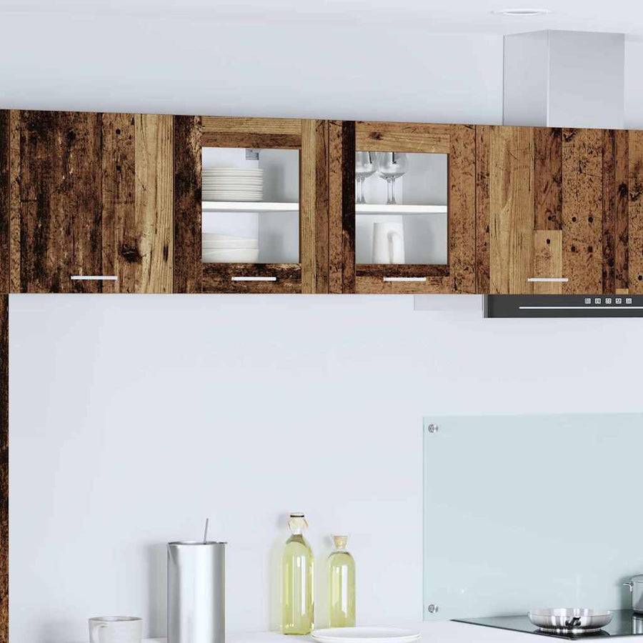 Hangkast Riga 2 pcs Oud Hout 40 x 31 x 40 cm Bewerkt hout