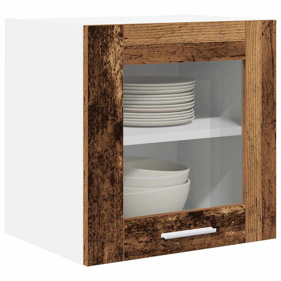 Hangkast Riga 2 pcs Oud Hout 40 x 31 x 40 cm Bewerkt hout