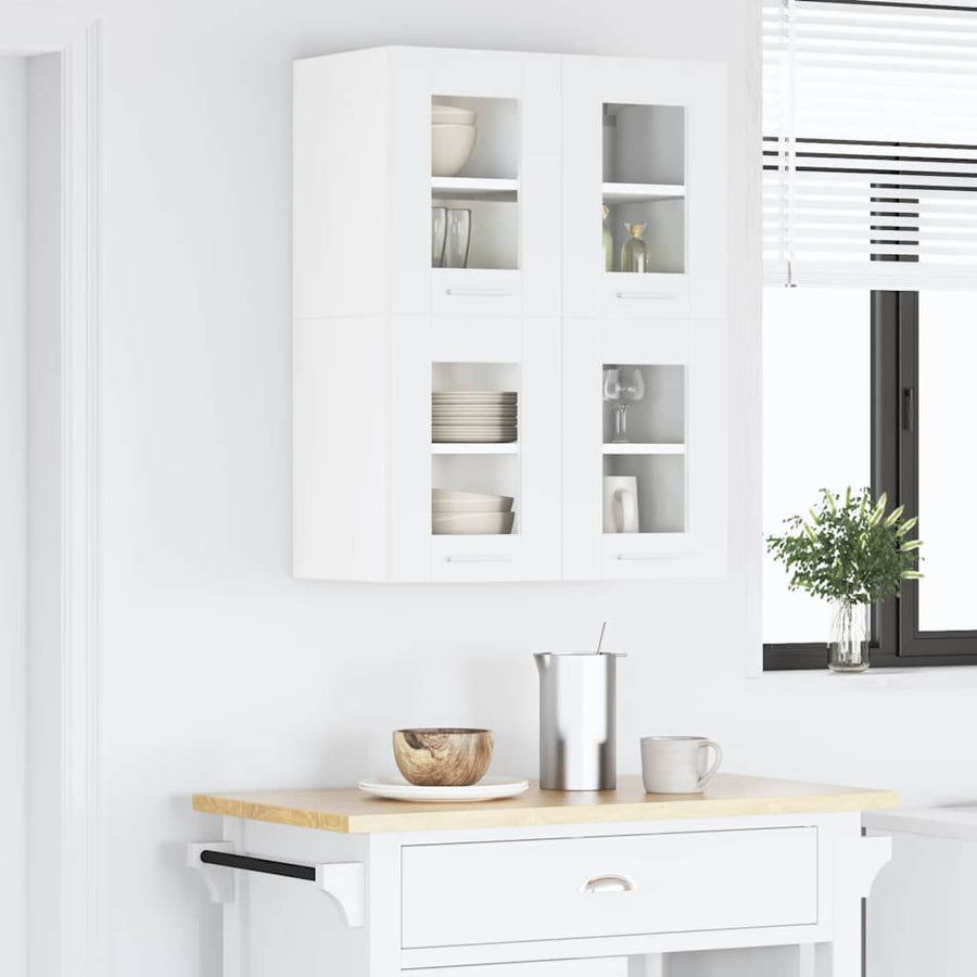 Hangkast met plank Riga 2 pcs Wit 60 x 31 x 40 cm Bewerkt hout