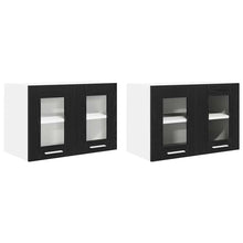 Hangkast Riga 2 pcs Zwart Eiken 60 x 31 x 40 cm Bewerkt hout