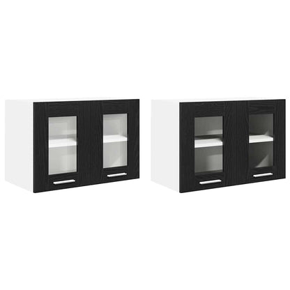Hangkast Riga 2 pcs Zwart Eiken 60 x 31 x 40 cm Bewerkt hout