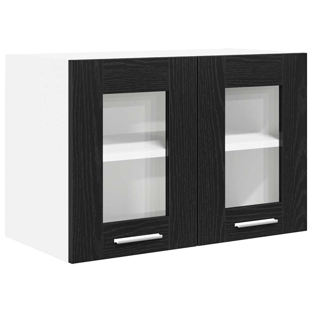Hangkast Riga 2 pcs Zwart Eiken 60 x 31 x 40 cm Bewerkt hout