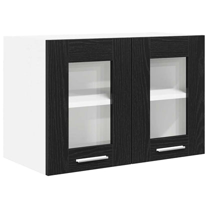 Hangkast Riga 2 pcs Zwart Eiken 60 x 31 x 40 cm Bewerkt hout